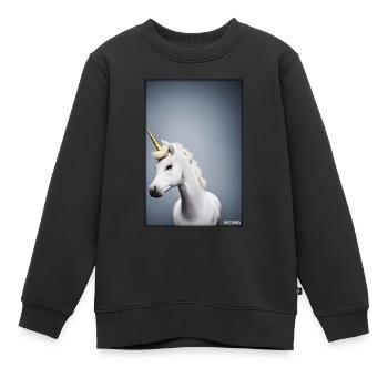 Einhorn Regenbogen Magie Märchen Fabeltier - Kinder Premium Organic Sweatshirt - Schwarz - Vorne - AI Model Kid Female (0cm)