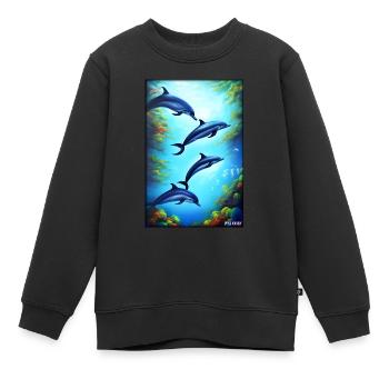 Meeresleben Unterwasserwelt Fische Meerestier See - Kinder Premium Organic Sweatshirt - Schwarz - Vorne - AI Model Kid Female (0cm)