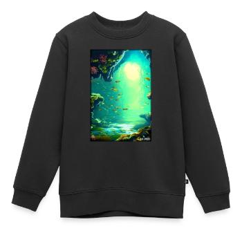 Meeresleben Unterwasserwelt Fische Meerestier See - Kinder Premium Organic Sweatshirt - Schwarz - Vorne - AI Model Kid Female (0cm)