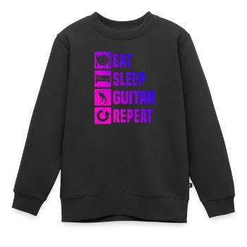 akustische gitarre Guitar Gitarrenspieler - Kinder Premium Organic Sweatshirt - Schwarz - Vorne - AI Model Kid Female (0cm)