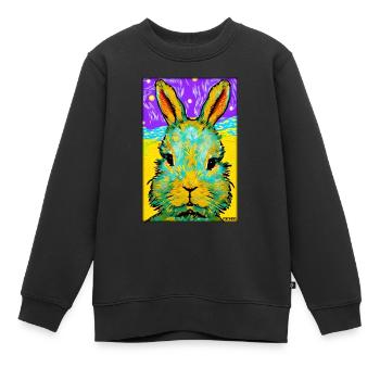 Hase Osterhase Ostern Haustier Osterfest Feiertag - Kinder Premium Organic Sweatshirt - Schwarz - Vorne - AI Model Kid Female (0cm)