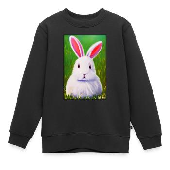 Hase Osterhase Ostern Haustier Osterfest Feiertag - Kinder Premium Organic Sweatshirt - Schwarz - Vorne - AI Model Kid Female (0cm)