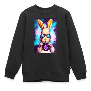 Pâques Pâques Cyber Future Sci-Fi Animal - Sweat Premium enfant bio - noir - Devant - AI Model Kid Female (0cm)
