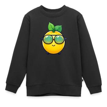 Cool Lemon - Design de limonade rafraîchissant - Sweat Premium enfant bio - noir - Devant - AI Model Kid Female (0cm)