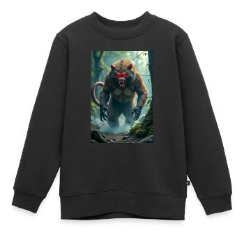 Nue Terrifiant chimère yokai aux yeux brillants et - Sweat Premium enfant bio - noir - Devant - AI Model Kid Female (0cm)