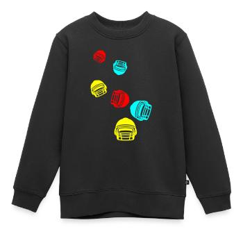 Football Helm - Kinder Premium Organic Sweatshirt - Schwarz - Vorne - AI Model Kid Female (0cm)