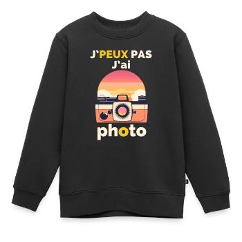 Ich kann nicht, ich habe ein Foto - Kinder Premium Organic Sweatshirt - Schwarz - Vorne - AI Model Kid Female (0cm)