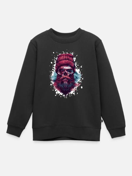 Bûcheron Crâne Bûcheron - Sweat Premium enfant bio - noir