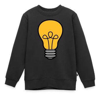 ampoule lumière électricité idée pensée intelligente loes - Sweat Premium enfant bio - noir - Devant - AI Model Kid Female (0cm)