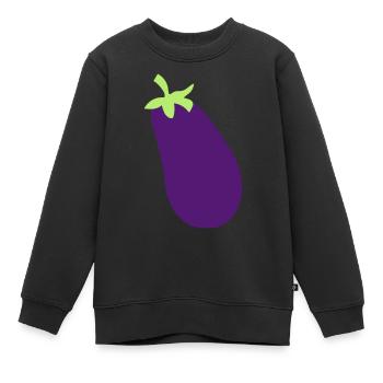 aubergine gemuese kochen lecker gesund essen schue - Kinder Premium Organic Sweatshirt - Schwarz - Vorne - AI Model Kid Female (0cm)