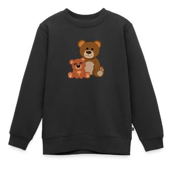 Ours en peluche Ours en peluche Ours ours en peluche Bande dessinée - Sweat Premium enfant bio - noir - Devant - AI Model Kid Female (0cm)