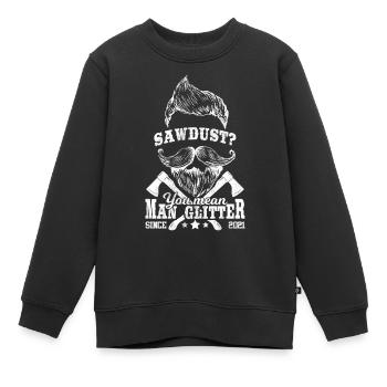 Cadeau drôle de menuisier charpentier barbu - Sweat Premium enfant bio - noir - Devant - AI Model Kid Female (0cm)