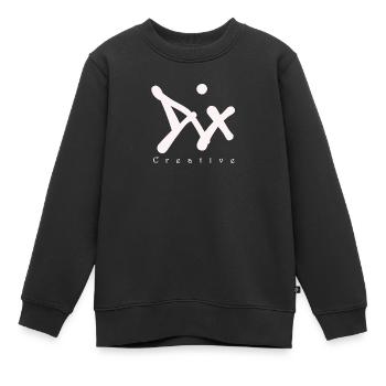 marca creative - Kids Premium Organic Sweatshirt - black - Front - AI Model Kid Female (0cm)