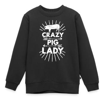 Porc cochons porcs porcins - Sweat Premium enfant bio - noir - Devant - AI Model Kid Female (0cm)
