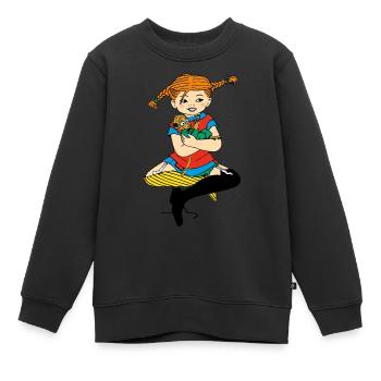 Fifi Brindacier Avec Monsieur Nilsson - Sweat Premium enfant bio - noir - Devant - AI Model Kid Female (0cm)