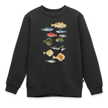 Fische aus dem Meer - Kinder Premium Organic Sweatshirt - Schwarz - Vorne - AI Model Kid Female (0cm)