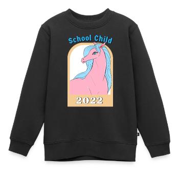 Schulkind 2022 Island Pferd - Schulanfang - Kinder Premium Organic Sweatshirt - Schwarz - Vorne - AI Model Kid Female (0cm)