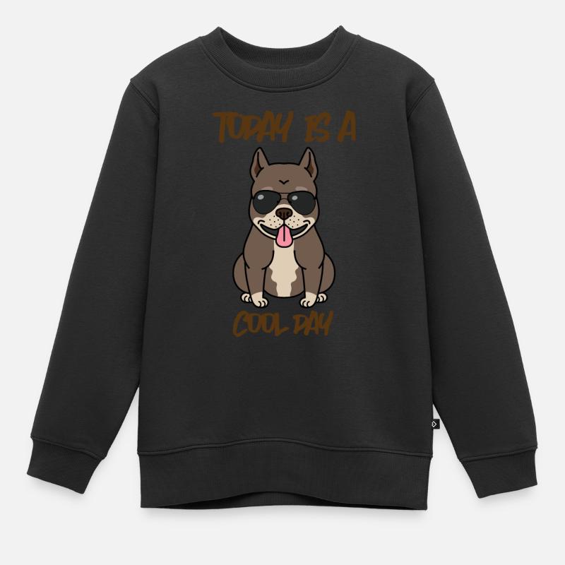 Aujourd’hui, c’est un chien de jour cool - Sweat Premium enfant bio - noir