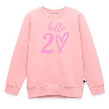 bonjour 20. 20e anniversaire - Sweat Premium enfant bio - rose - Devant - AI Model Kid Female (0cm)
