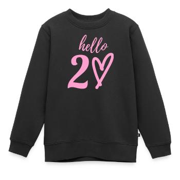 bonjour 20. 20e anniversaire - Sweat Premium enfant bio - noir - Devant - AI Model Kid Female (0cm)
