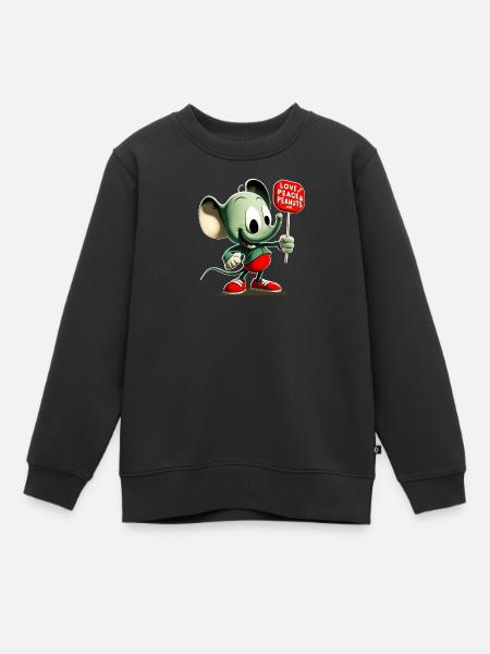 Elefant Love Peace Peanuts 2 - Kinder Premium Organic Sweatshirt - Schwarz