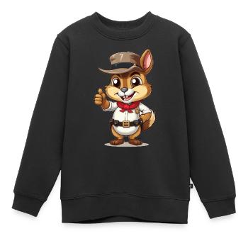 Kleiner Sheriff - Kinder Premium Organic Sweatshirt - Schwarz - Vorne - AI Model Kid Female (0cm)