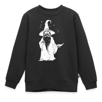 Mysterious Wizard Figure Fantasy - Kids Premium Organic Sweatshirt - black - Front - AI Model Kid Female (0cm)