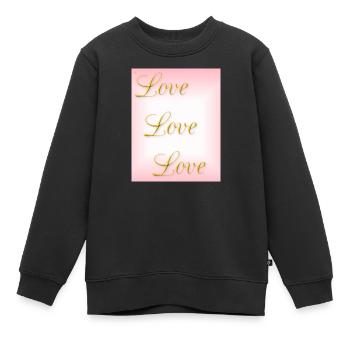 Amour - amour de soi - amour véritable - Sweat Premium enfant bio - noir - Devant - AI Model Kid Female (0cm)