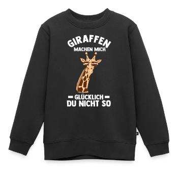 Giraffe Giraffen - Kinder Premium Organic Sweatshirt - Schwarz - Vorne - AI Model Kid Female (0cm)
