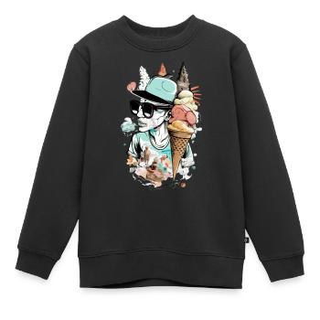 Marco, der Gletscher - Kinder Premium Organic Sweatshirt - Schwarz - Vorne - AI Model Kid Female (0cm)