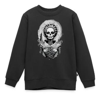 Porträt einer Mumie 1 - Kinder Premium Organic Sweatshirt - Schwarz - Vorne - AI Model Kid Female (0cm)