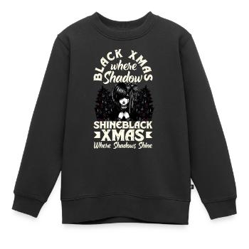 Black Xmas Where Shadows Shine Emocore Aesthetic - Kinder Premium Organic Sweatshirt - Schwarz - Vorne - AI Model Kid Female (0cm)