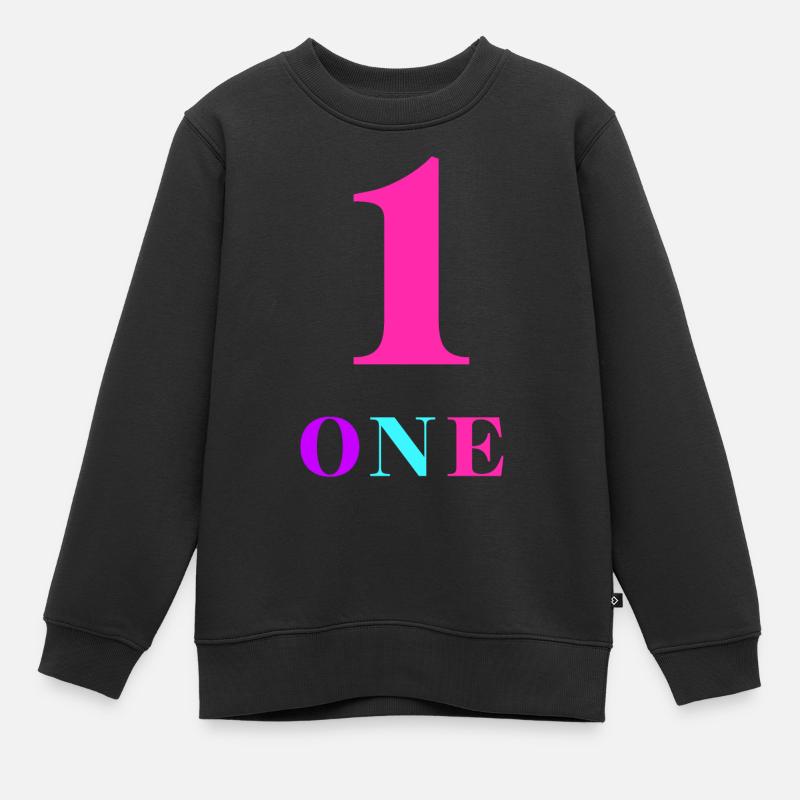 One-1e anniversaire - Sweat Premium enfant bio - noir