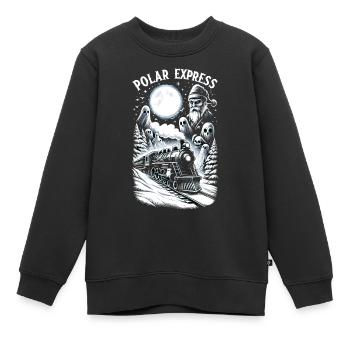 Haunted Polar Express - Kids Premium Organic Sweatshirt - black - Front - AI Model Kid Female (0cm)