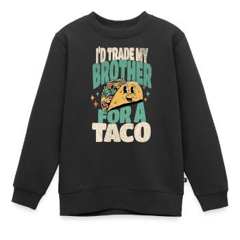 Taco - Kinder Premium Organic Sweatshirt - Schwarz - Vorne - AI Model Kid Female (0cm)