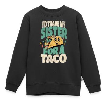 Taco - Kinder Premium Organic Sweatshirt - Schwarz - Vorne - AI Model Kid Female (0cm)