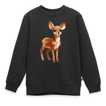 Rehkitz - Kinder Premium Organic Sweatshirt - Schwarz - Vorne - AI Model Kid Female (0cm)