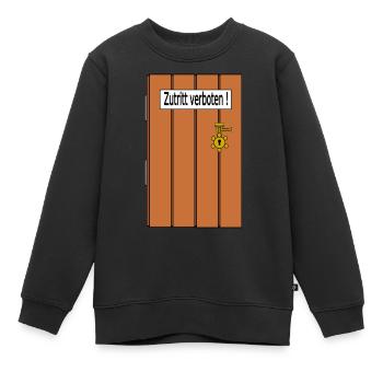 Zutritt verboten - Kinder Premium Organic Sweatshirt - Schwarz - Vorne - AI Model Kid Female (0cm)
