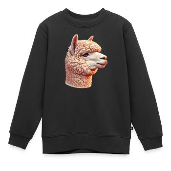 Alpaga - Sweat Premium enfant bio - noir - Devant - AI Model Kid Female (0cm)