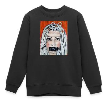Spread LOVE - Kinder Premium Organic Sweatshirt - Schwarz - Vorne - AI Model Kid Female (0cm)