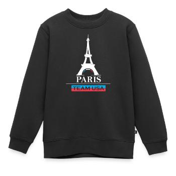 Paris team USA Sport Spiele Athlet Sportler Logo - Kinder Premium Organic Sweatshirt - Schwarz - Vorne - AI Model Kid Female (0cm)