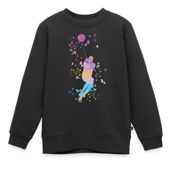 Lanceur de marteau Lancer de marteau Colorsplash - Sweat Premium enfant bio - noir - Devant - AI Model Kid Female (0cm)