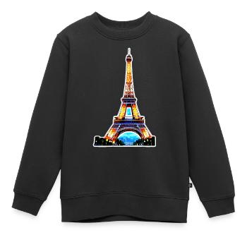 Eiffelturm #7 - Kinder Premium Organic Sweatshirt - Schwarz - Vorne - AI Model Kid Female (0cm)