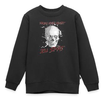 Freu Dich nicht zu spät - Kinder Premium Organic Sweatshirt - Schwarz - Vorne - AI Model Kid Female (0cm)