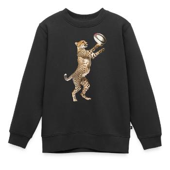 Gepard - Kinder Premium Organic Sweatshirt - Schwarz - Vorne - AI Model Kid Female (0cm)