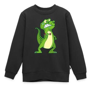 Tyrannosaurus rex und Handfeuerwaffen - Kinder Premium Organic Sweatshirt - Schwarz - Vorne - AI Model Kid Female (0cm)