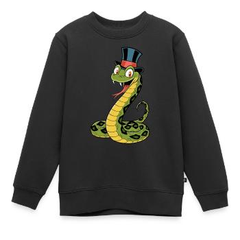 Serpent élégant - Sweat Premium enfant bio - noir - Devant - AI Model Kid Female (0cm)