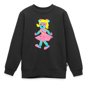Regenbogentriene - Phantasie - Tierchen - Kinder Premium Organic Sweatshirt - Schwarz - Vorne - AI Model Kid Female (0cm)