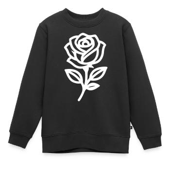 Fleur de rose - Sweat Premium enfant bio - noir - Devant - AI Model Kid Female (0cm)