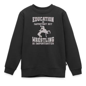 Wrestling-Bildung Motivationsdesign - Kinder Premium Organic Sweatshirt - Schwarz - Vorne - AI Model Kid Female (0cm)